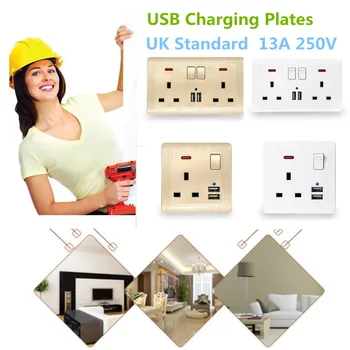 UK Single/Dual Wall Plugs Socket Panel Standard 3.1 USB Outlet Wall Plate 13A 3-Holes Dual USB Ports Charge Plates With OFF/ON
UK Single/Dual Wall Plugs Socket Panel Standard 3.1 USB Outlet Wall Plate 13A 3-Holes Dual USB Ports Charge Plates With OFF/ON