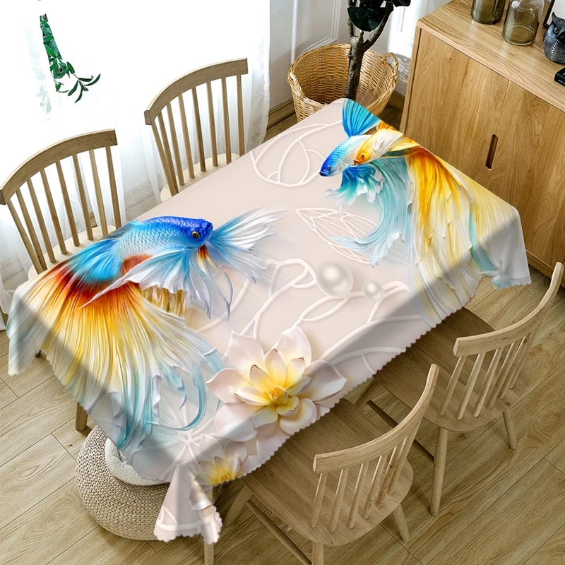Goldfish and Flower Relief Thicken Cotton Tablecloth 3d Chinese Landscape Washable Cloth Rectangular and Round Table Cloth
Goldfish and Flower Relief Thicken Cotton Tablecloth 3d Chinese Landscape Washable Cloth Rectangular and Round Table Cloth