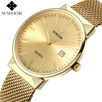 WWOOR Men Waterproof Business Quartz Watch Mens Watches Top Brand Luxury Gold Stainess Steel Sport Wrist Watch Male Analog Clock
WWOOR Men Waterproof Business Quartz Watch Mens Watches Top Brand Luxury Gold Stainess Steel Sport Wrist Watch Male Analog Clock