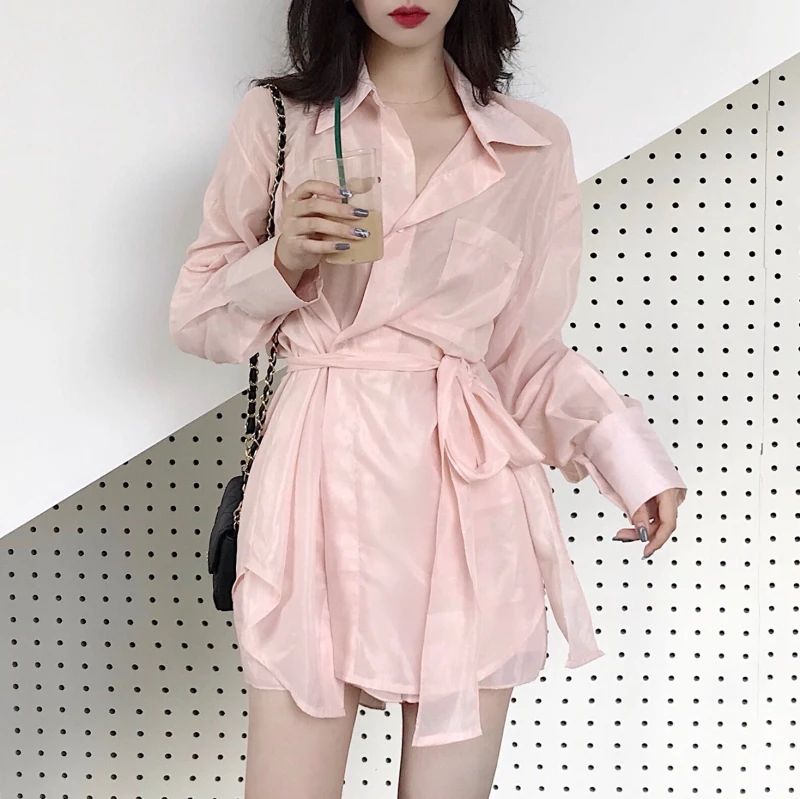 Fancy Sweet Pink Shirt Women Top with Belt Long Sleeve Blouse Fashion Lady Chemise Femme Chemisier Blusa Mujer Camisa
Fancy Sweet Pink Shirt Women Top with Belt Long Sleeve Blouse Fashion Lady Chemise Femme Chemisier Blusa Mujer Camisa