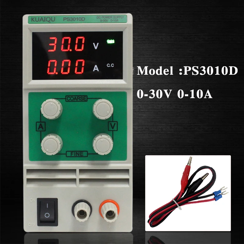 KUAIQU mini Adjustable DC Power Supply,laboratory Power Supply Digital Variable Voltage regulator0-30V/0-10A PS3010D
KUAIQU mini Adjustable DC Power Supply,laboratory Power Supply Digital Variable Voltage regulator0-30V/0-10A PS3010D