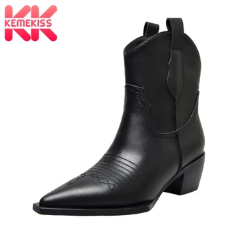 KemeKiss Real Leather Office Ladies Fashion Black Boots Daily Pointed Mid Calf Boots Sexy Shoes Woman Footwear Size 34-40
KemeKiss Real Leather Office Ladies Fashion Black Boots Daily Pointed Mid Calf Boots Sexy Shoes Woman Footwear Size 34-40