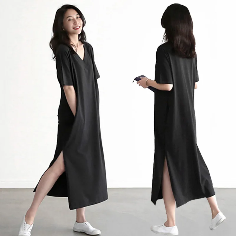 Sexy V Neck Women Nightdress Summer Modal Sleepwear Loose Home Dress Casual Long Lingerie Robe Nightgown High Split Nightwear
Sexy V Neck Women Nightdress Summer Modal Sleepwear Loose Home Dress Casual Long Lingerie Robe Nightgown High Split Nightwear