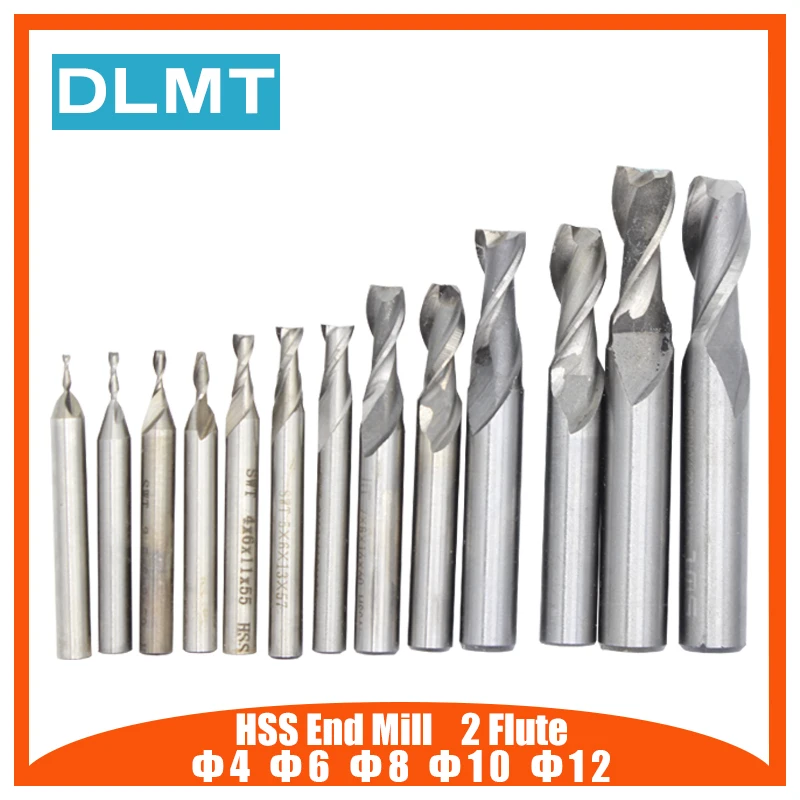 HSS CNC Straight Shank 2 Flutes End Mill Milling Cutter Drill Bits 4 6 8 10 12mm 5pcs/set
HSS CNC Straight Shank 2 Flutes End Mill Milling Cutter Drill Bits 4 6 8 10 12mm 5pcs/set