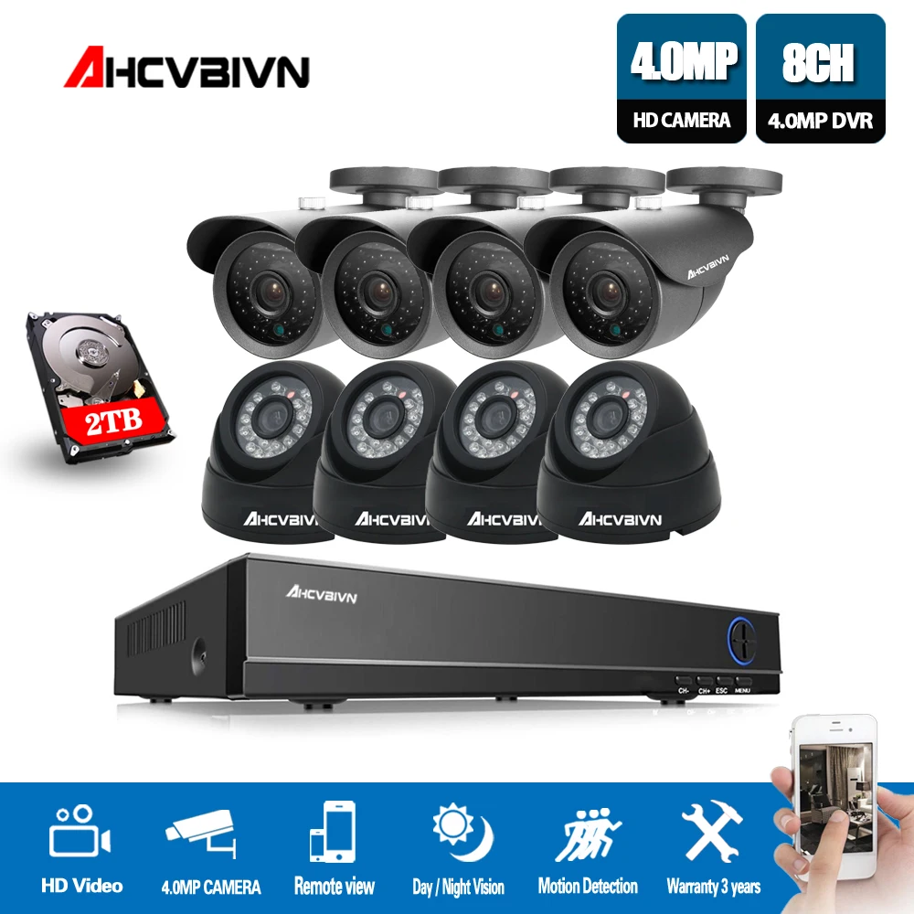 H.264 CCTV DVR System 8Ch 4MP DVR 8pcs H.264 4.0MP security AHD Camera 3.6mm lens Video Surveillance kit
H.264 CCTV DVR System 8Ch 4MP DVR 8pcs H.264 4.0MP security AHD Camera 3.6mm lens Video Surveillance kit
