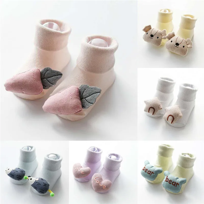 baby socks Kids Infant Toddler Baby Boys Girls Cartoon Animals Anti-Slip Knitted Warm Socks skarpetki #4j22 (2)