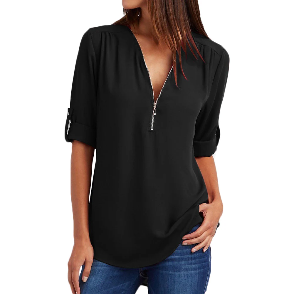 YJSFG HOUSE Fashion Summer Women Blouse Casual Chiffon Ladies Shirt Loose Tops Blouse Half Sleeve V-Neck Hot Green Pink Zipper
YJSFG HOUSE Fashion Summer Women Blouse Casual Chiffon Ladies Shirt Loose Tops Blouse Half Sleeve V-Neck Hot Green Pink Zipper