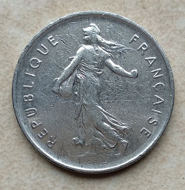28mm The Sower Five Francs France 1970-1996 ,100% Real Genuine Comemorative Coin,Original Collection
28mm The Sower Five Francs France 1970-1996 ,100% Real Genuine Comemorative Coin,Original Collection