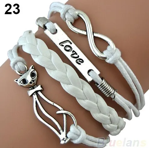 Infinity Bracelets love the cat Multi Layer Braided Love Dream Leather Bracelet Charm Bracelets
Infinity Bracelets love the cat Multi Layer Braided Love Dream Leather Bracelet Charm Bracelets