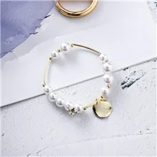 AOMU-Fashion-Bracelet-Imitation-Pearl-Beaded-Charm-For-Women-2019-Jewelry-Metal-Gold-Color-Scrub-Round