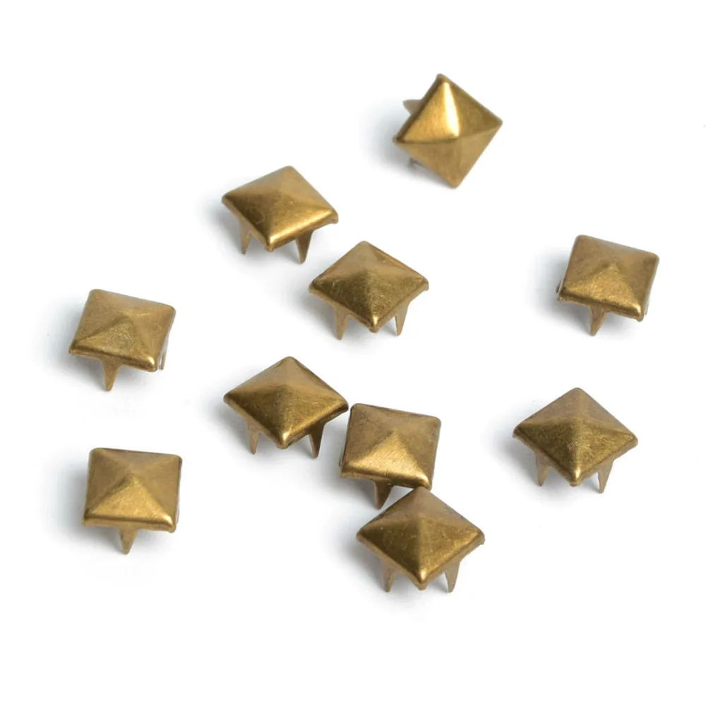100pcs 8mm Brass Pyramid Studs Nailheads Rivet Spike Punk Bag Leather Craft Bracelets Clothes Garment Rivet Apparel Sewing
100pcs 8mm Brass Pyramid Studs Nailheads Rivet Spike Punk Bag Leather Craft Bracelets Clothes Garment Rivet Apparel Sewing