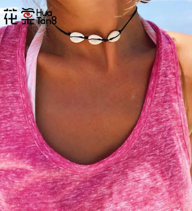 HuaTang Fashion Simple Design Black Rope Beaded Shell Chokers Necklaces For Women Girl Summer Necklace Jewelry Kolye 3500
HuaTang Fashion Simple Design Black Rope Beaded Shell Chokers Necklaces For Women Girl Summer Necklace Jewelry Kolye 3500