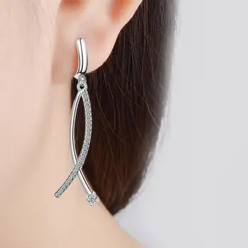 Female Long Section Of Fashion 925 Sterling Silver Jewelry Fish Temperament Lovely Crystal Gift Dangle Earrings SE377
Female Long Section Of Fashion 925 Sterling Silver Jewelry Fish Temperament Lovely Crystal Gift Dangle Earrings SE377