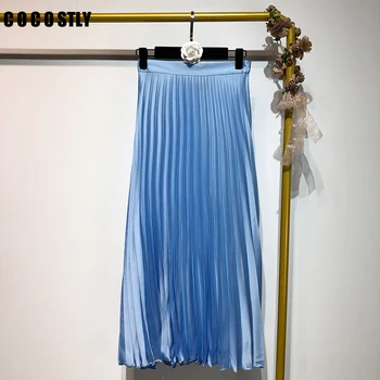 Zip Closure Pleated Satin Skirt Blue Pink Mid Waist Women Clothing Plain Party Skirt 2019 Spring Casual Long Skirt Faldas
Zip Closure Pleated Satin Skirt Blue Pink Mid Waist Women Clothing Plain Party Skirt 2019 Spring Casual Long Skirt Faldas