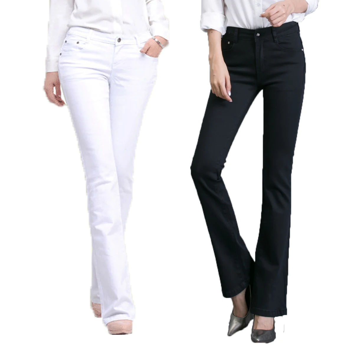 Spring Autumn Skinny High Waist Jeans Pants Long Korean Fashion Stretch Flared Boot Cut Jeans Women Black White
Spring Autumn Skinny High Waist Jeans Pants Long Korean Fashion Stretch Flared Boot Cut Jeans Women Black White
