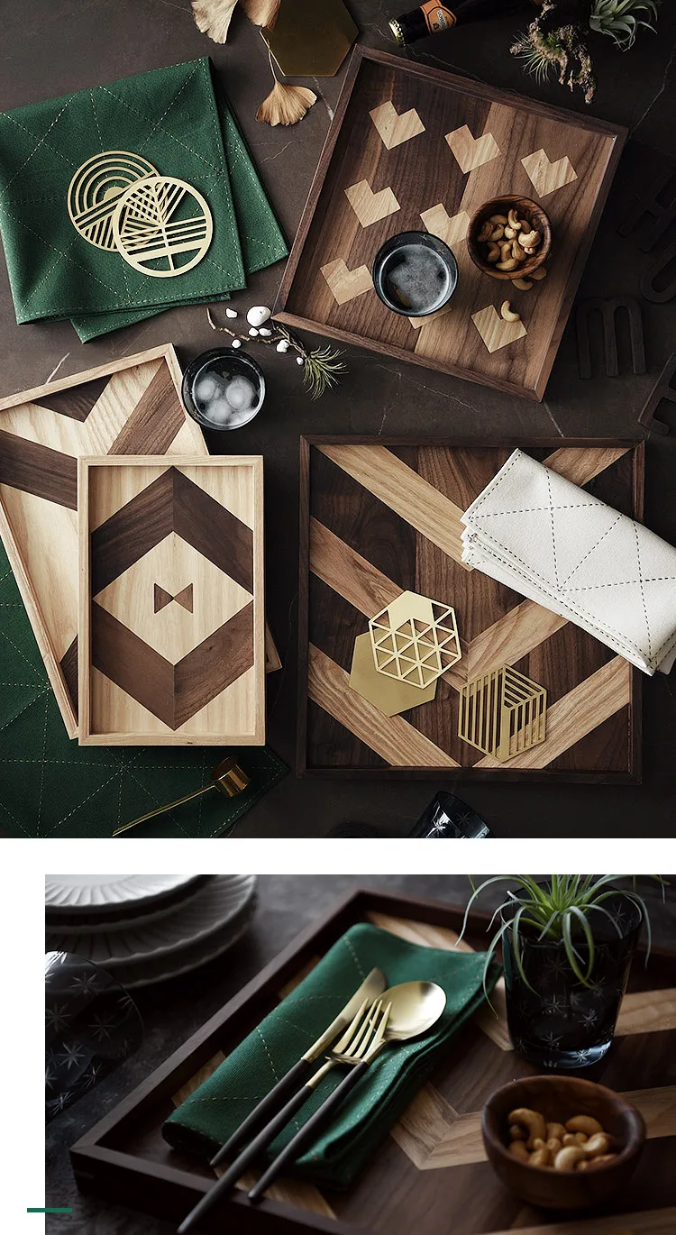 Walnut-Dessert-Plate-Wooden-Serving-Tray-Afternoon-Tea-Coffee-Cake-Plates-Square-Geometric-Desserts-Food-Organizer-Table Decor-012