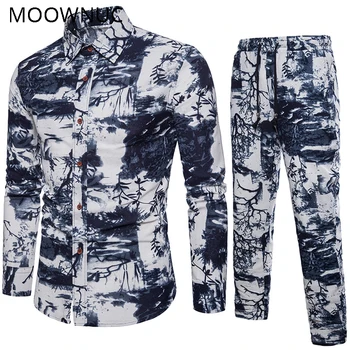 Two-piece Suite Short sleeve Ethnic Costumes Men's Sets Shirts + Trousers Summer Fashion mens clothing Casual Male Printing 5XL
Two-piece Suite Short sleeve Ethnic Costumes Men's Sets Shirts + Trousers Summer Fashion mens clothing Casual Male Printing 5XL