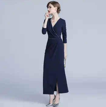 Dress female 2018 autumn new fashion long-sleeved temperament v-neck Office Lady dress
Dress female 2018 autumn new fashion long-sleeved temperament v-neck Office Lady dress