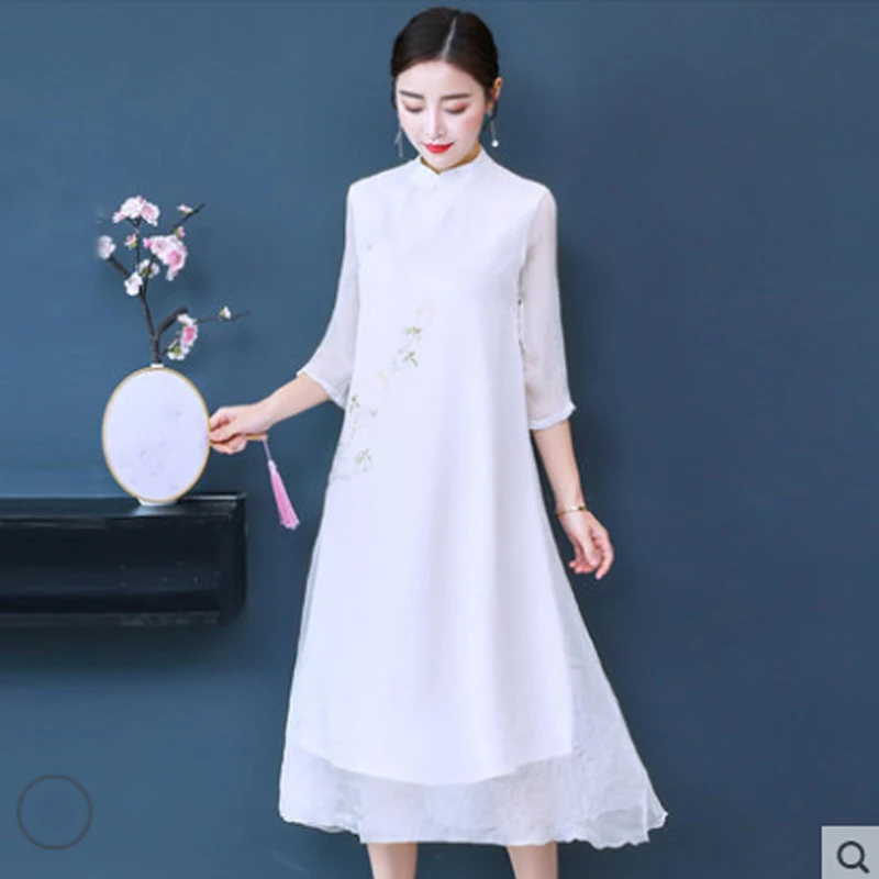 Improved version of cheongsam style summer 2019 new style Chinese style Hanfu long elegant young girl fashion dress
Improved version of cheongsam style summer 2019 new style Chinese style Hanfu long elegant young girl fashion dress
