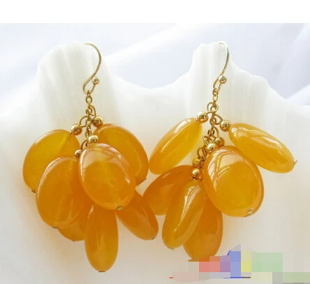 Free shipping 16mm yellow ellipse stone grape dangle earring s73318K GP style Fine Noble Natural stone 
Free shipping 16mm yellow ellipse stone grape dangle earring s73318K GP style Fine Noble Natural stone