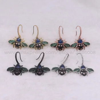 4Pairs High quality Bugs inset earrings Hook earrings Mix color micro pave Cubic zircon inset jewelry earrings 3226
4Pairs High quality Bugs inset earrings Hook earrings Mix color micro pave Cubic zircon inset jewelry earrings 3226