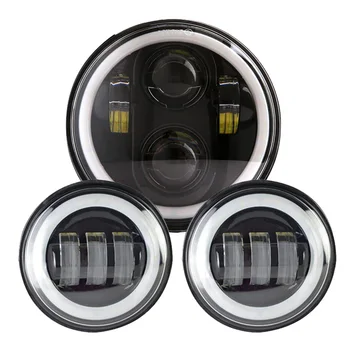 5.75" 40w Inch Led headlightswith 4.5inch fog lights motorcycle 5"3/4 motor angel eyes Led headlights.For Custom Deuce Springer 
5.75" 40w Inch Led headlightswith 4.5inch fog lights motorcycle 5"3/4 motor angel eyes Led headlights.For Custom Deuce Springer