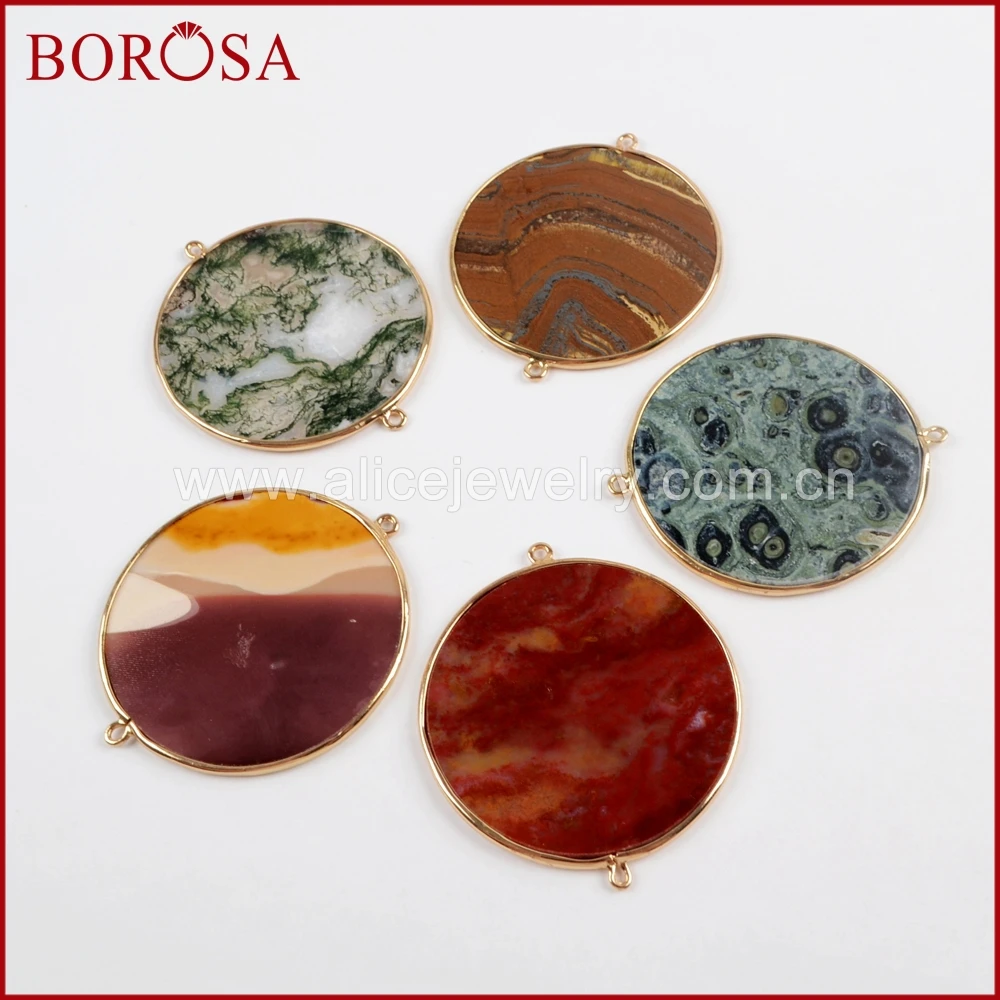 BOROSA 5/10pcs Gold Color Round Agates Connector Double Bails Drusy Jewelry Gems Pendants for DIY Women Necklace WX959
BOROSA 5/10pcs Gold Color Round Agates Connector Double Bails Drusy Jewelry Gems Pendants for DIY Women Necklace WX959