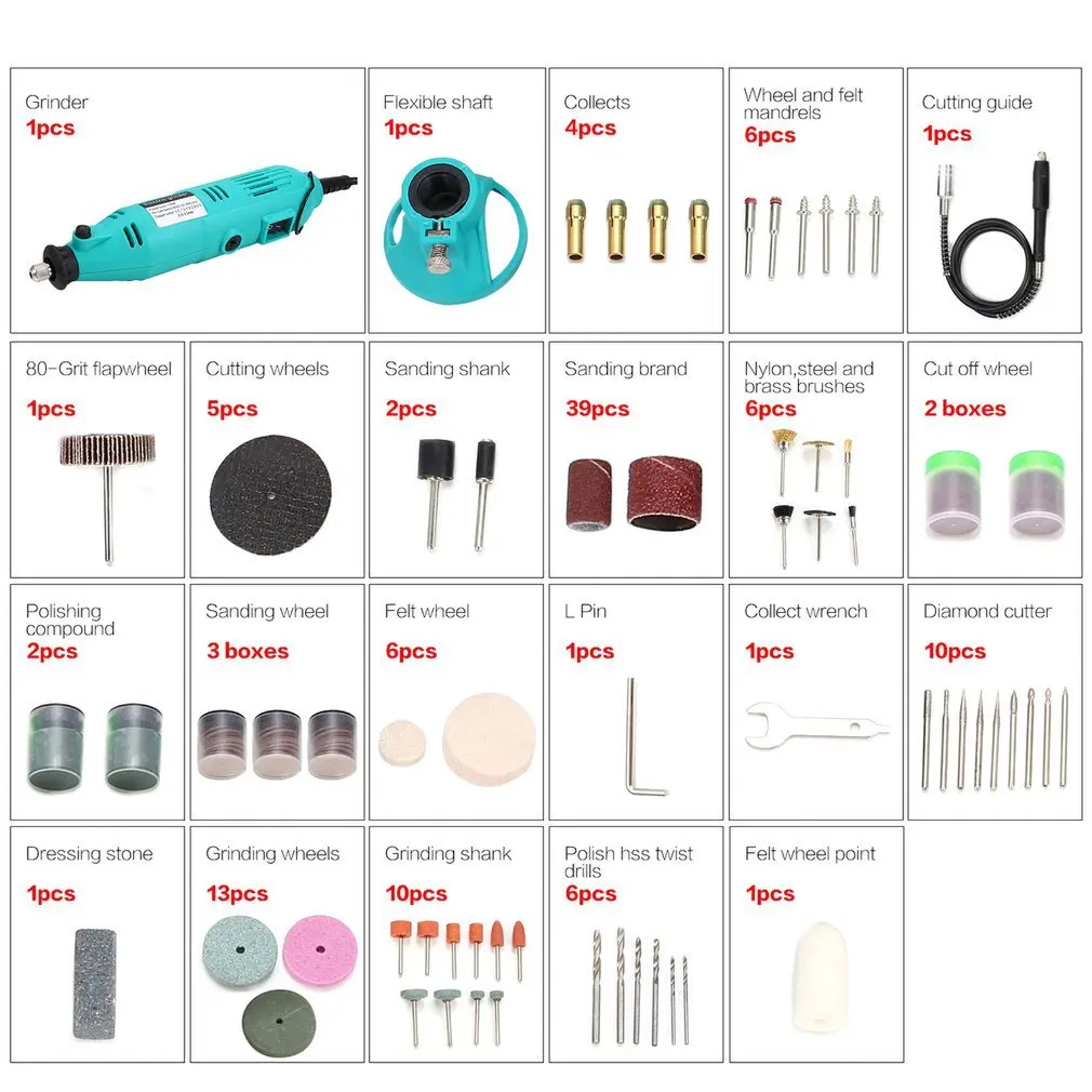 252PCS Engraving Pen Electric Drill Kits Electric Rotary Tool Grinder Tool Variable Speed Rotary Tool Grinding Machine
252PCS Engraving Pen Electric Drill Kits Electric Rotary Tool Grinder Tool Variable Speed Rotary Tool Grinding Machine
