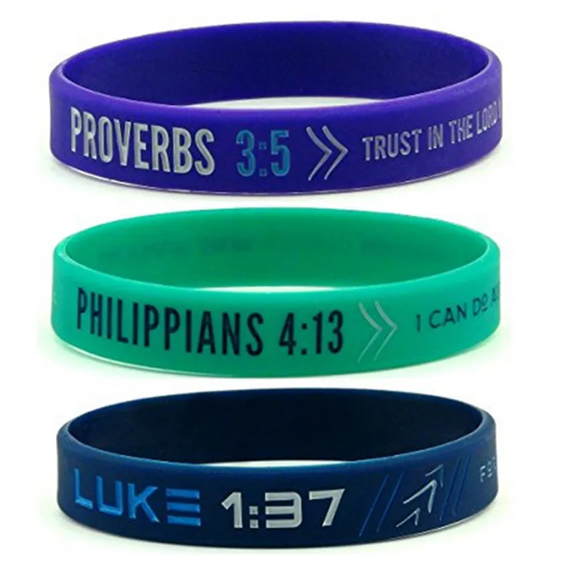 1PCS Faith of power bible verses Philippians 413 Luke 137 Proverbs 35 silicone rubber bracelet wristband
1PCS Faith of power bible verses Philippians 413 Luke 137 Proverbs 35 silicone rubber bracelet wristband
