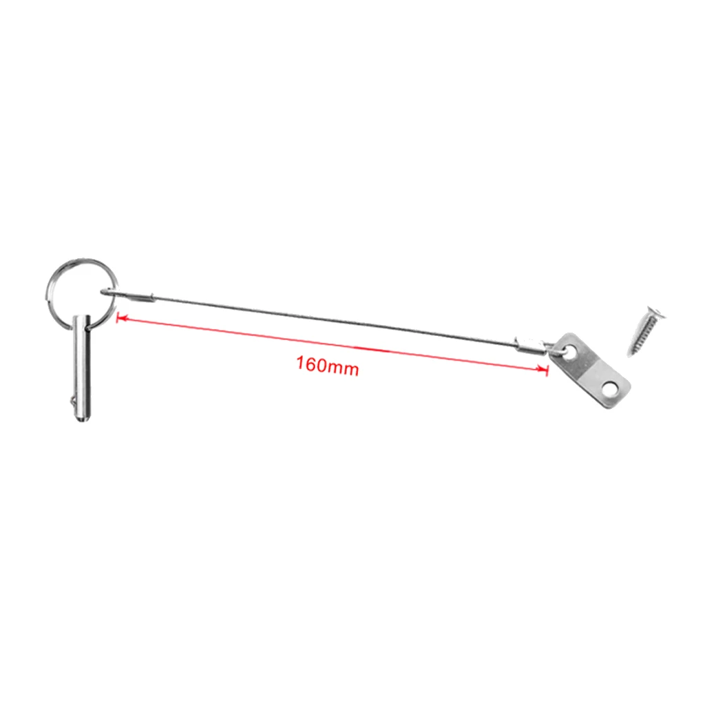 Quick Release Pin, Stainless Steel with Lanyard, Bimini Boat Top Pin, 2 Pack
