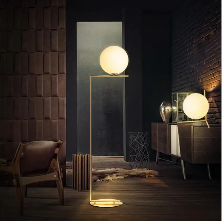 Modern LED Floor Lamp Floor Light Shade Glass Ball Standing Lamp for Bedroom Living Room Gold Designs (11)