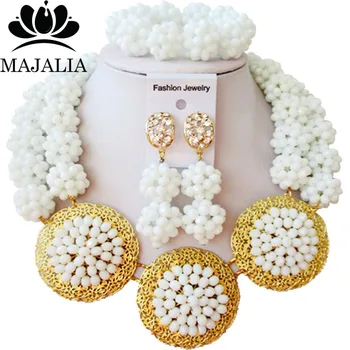 Majalia Fashion Nigerian Wedding African Jewelry Set White Crystal Bead Necklace Bride Jewelry Sets Free Shipping 2JS080
Majalia Fashion Nigerian Wedding African Jewelry Set White Crystal Bead Necklace Bride Jewelry Sets Free Shipping 2JS080
