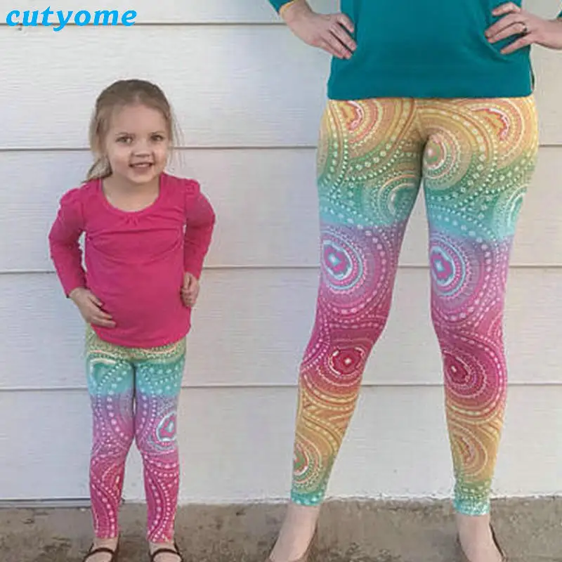 Family Look Mom And Daughter Matching Clothes Christmas Heart Leggings Pants Mother And Daughter Outfits Mommy And Me Trousers (18)