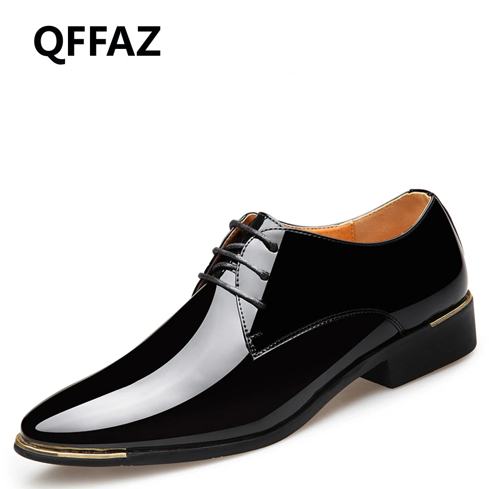 QFFAZ New Men's Quality Patent Leather Business Shoes Black Wedding Shoes Zapatos de hombre Soft Man Dress Shoes Big Size 38-48
QFFAZ New Men's Quality Patent Leather Business Shoes Black Wedding Shoes Zapatos de hombre Soft Man Dress Shoes Big Size 38-48