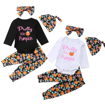 4PCS Set Little Pumpkin Newborn Baby Boy Girl Long Sleeve Cotton Romper Tops+Floral Pant Hat Headband Outfits Baby Clothing Set
4PCS Set Little Pumpkin Newborn Baby Boy Girl Long Sleeve Cotton Romper Tops+Floral Pant Hat Headband Outfits Baby Clothing Set