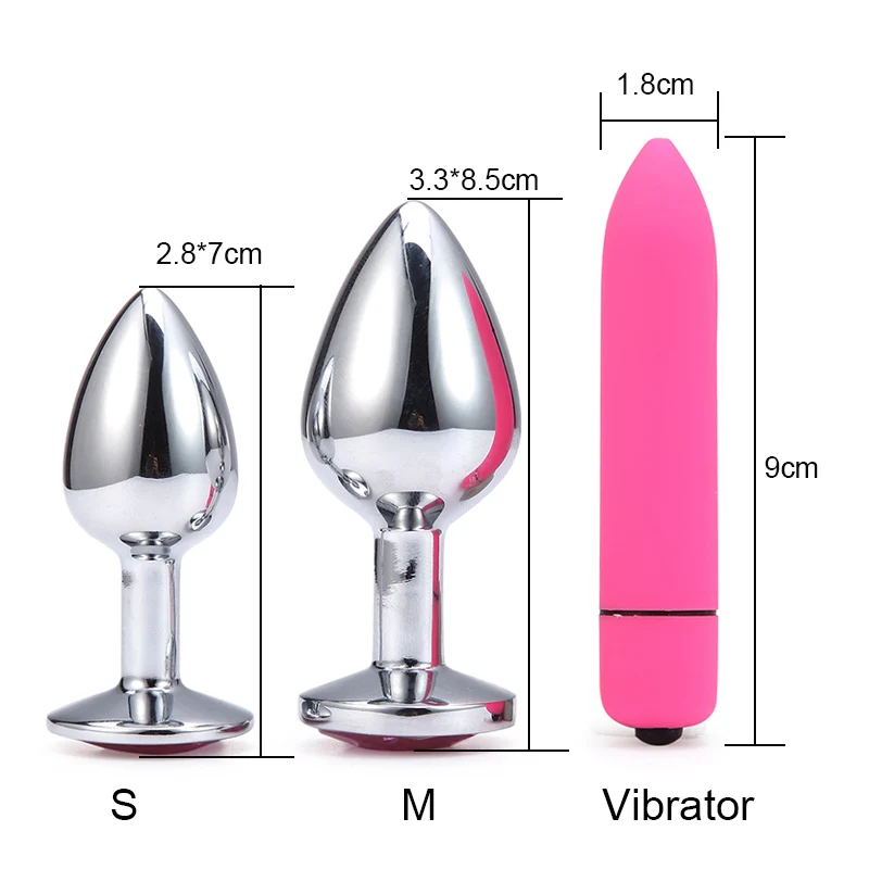 Crystal Jewelry Butt Plug Bullet Dildo Prostate Massager for Men Woman Gay