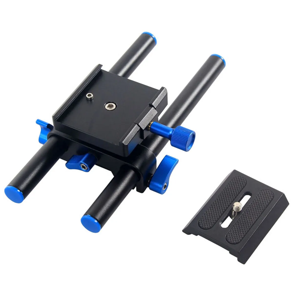 Aluminum Alloy DSLR Rail 15mm Rod Support Rig Quick Release Baseplate Kit Camera Tripod Head 1/4" Screw for 5D2 SLR Follow Focus
Aluminum Alloy DSLR Rail 15mm Rod Support Rig Quick Release Baseplate Kit Camera Tripod Head 1/4" Screw for 5D2 SLR Follow Focus