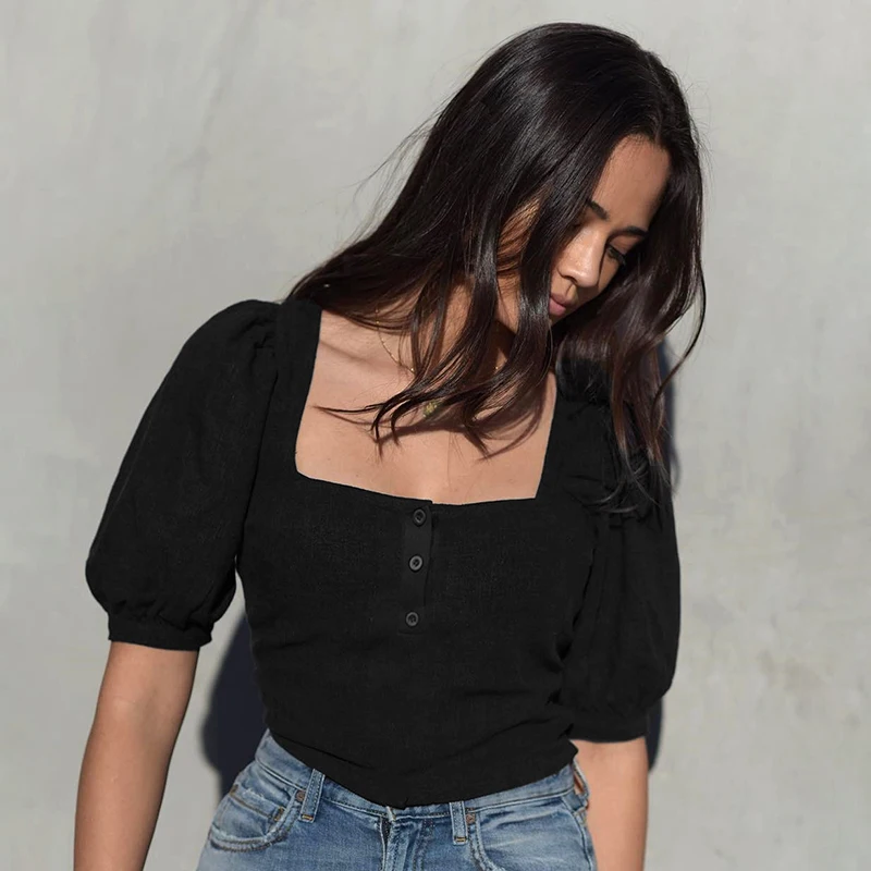 Rockmore Black Casual Women Bodysuit Short Sleeve Jumpsuits Fashion U Neck Button Female Modern Office Lady OL Bodysuits Solid
Rockmore Black Casual Women Bodysuit Short Sleeve Jumpsuits Fashion U Neck Button Female Modern Office Lady OL Bodysuits Solid
