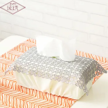 LongShow Creative Home Decorative 23x12x10cm Grey Embroidered Lace Tissue Box Case Cover
LongShow Creative Home Decorative 23x12x10cm Grey Embroidered Lace Tissue Box Case Cover