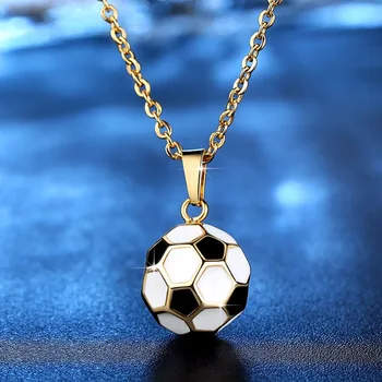 Sporty necklace football Pendant With Chain Stainless Steel Soccer Necklace Gold Color Men/Women sport ball Jewelry P136
Sporty necklace football Pendant With Chain Stainless Steel Soccer Necklace Gold Color Men/Women sport ball Jewelry P136