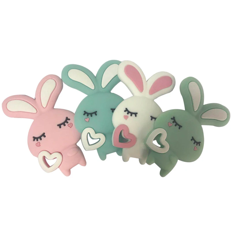 Safe Cartoon Baby Teethers BPA Free Cute Rabbit Pattern Infant DIY Ring Teether Toddler Silicone Chew Charms Kids Teething Toys
Safe Cartoon Baby Teethers BPA Free Cute Rabbit Pattern Infant DIY Ring Teether Toddler Silicone Chew Charms Kids Teething Toys