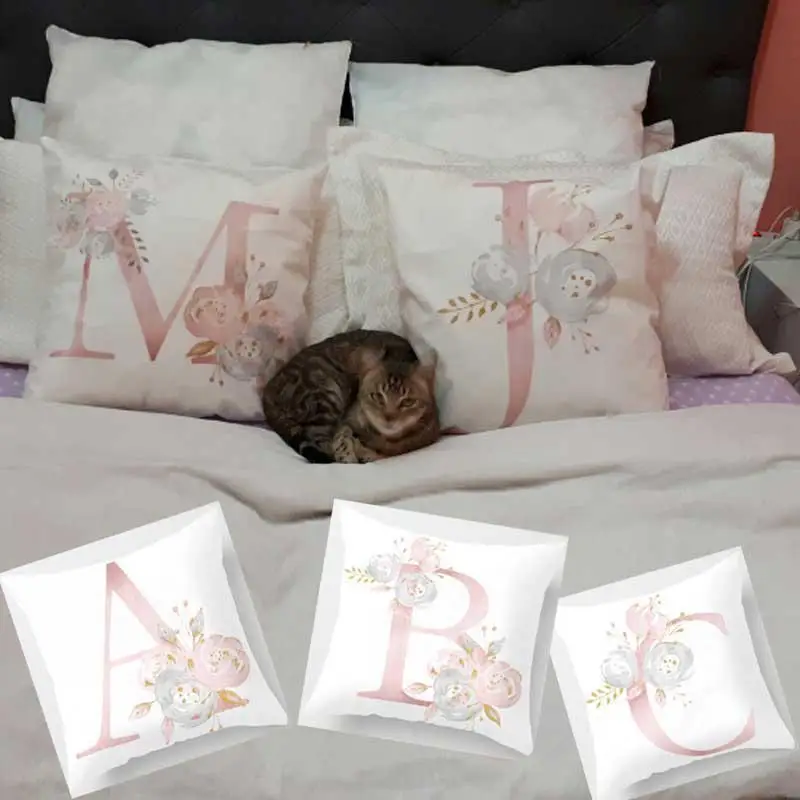 2 Sides Print Alphabet Cushion Cover 26 English Letter Pillow Case Pink Flower Combination Child Abbreviated Name For Kids Gifts
2 Sides Print Alphabet Cushion Cover 26 English Letter Pillow Case Pink Flower Combination Child Abbreviated Name For Kids Gifts
