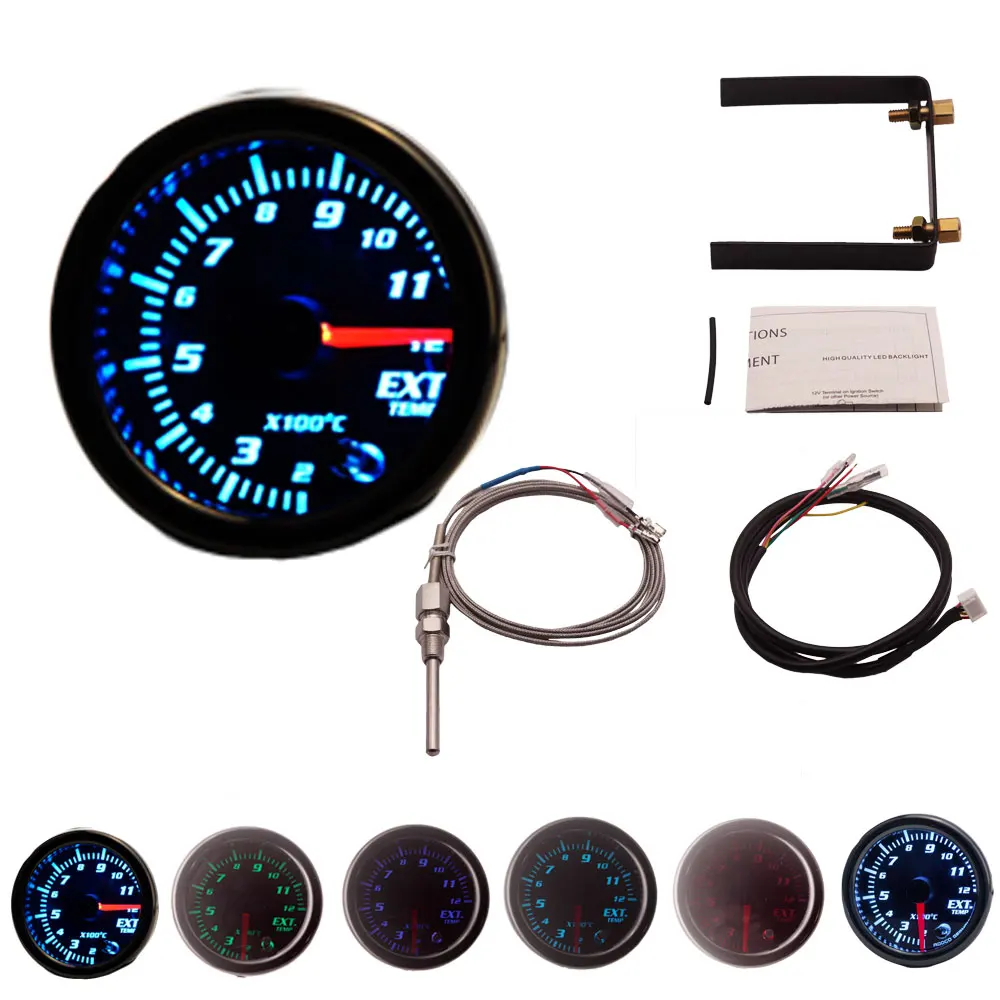 2" 52mm 7 Color LED light Car Exhaust Gas Temp Gauge Ext Temp Meter EGT With Sensor Holder
2" 52mm 7 Color LED light Car Exhaust Gas Temp Gauge Ext Temp Meter EGT With Sensor Holder