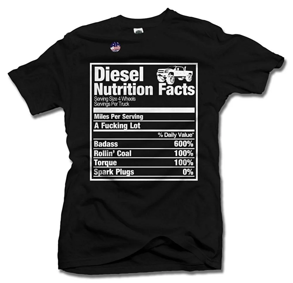 100% Cotton Short Sleeve Diesel Truck 4*4 Off Road Nutrition Facts Black Men's Tee T Shirt
100% Cotton Short Sleeve Diesel Truck 4*4 Off Road Nutrition Facts Black Men's Tee T Shirt