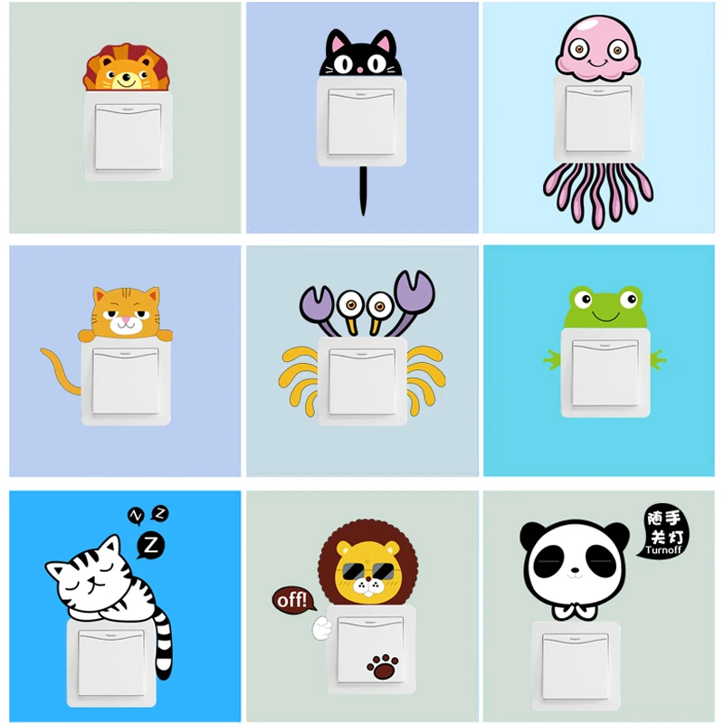 Creative 1 Set of 11pcs Cartoon animals lovely Switch stickers Removable Cute Wall Sticker Vinyl Decal living room Home Decor
Creative 1 Set of 11pcs Cartoon animals lovely Switch stickers Removable Cute Wall Sticker Vinyl Decal living room Home Decor