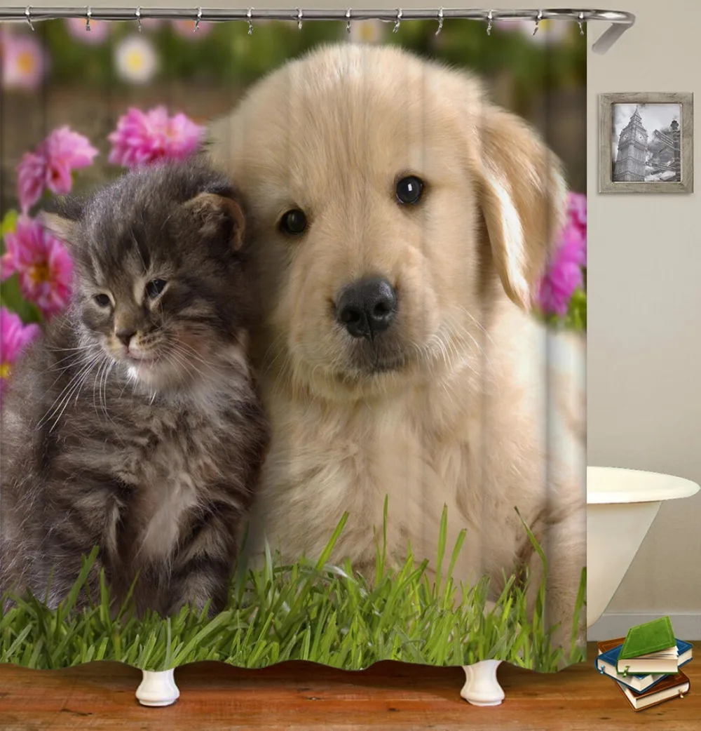 Dog Cat Print Animal Shower Curtains Waterproof Polyester Fabric Bath Screen Curtain for Home Decoration Bathroom Curtain
Dog Cat Print Animal Shower Curtains Waterproof Polyester Fabric Bath Screen Curtain for Home Decoration Bathroom Curtain