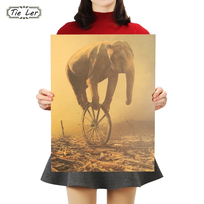 TIE LER Elephant Home Decor Wall Stickers Vintage Paper Kraft Paper Poster A Falling Circus 36X48cm
TIE LER Elephant Home Decor Wall Stickers Vintage Paper Kraft Paper Poster A Falling Circus 36X48cm