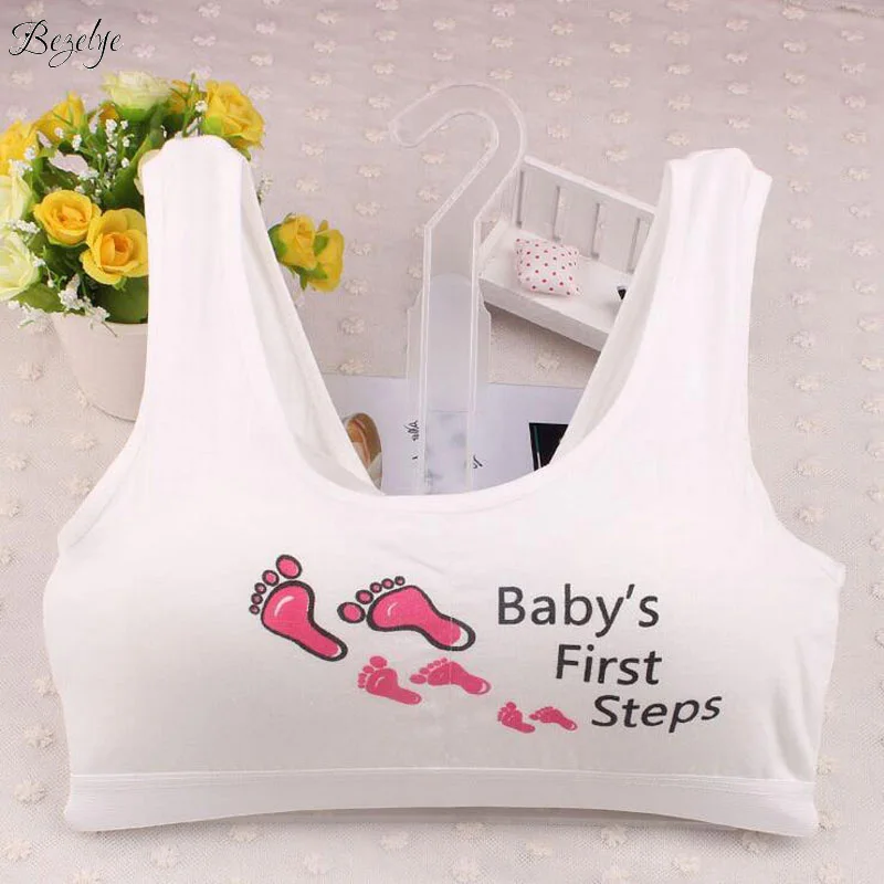 Footprint Children Sports Bras for Girls Cotton Training Bra Puberty Teen Underwear Kids Lingerie | Мать и ребенок