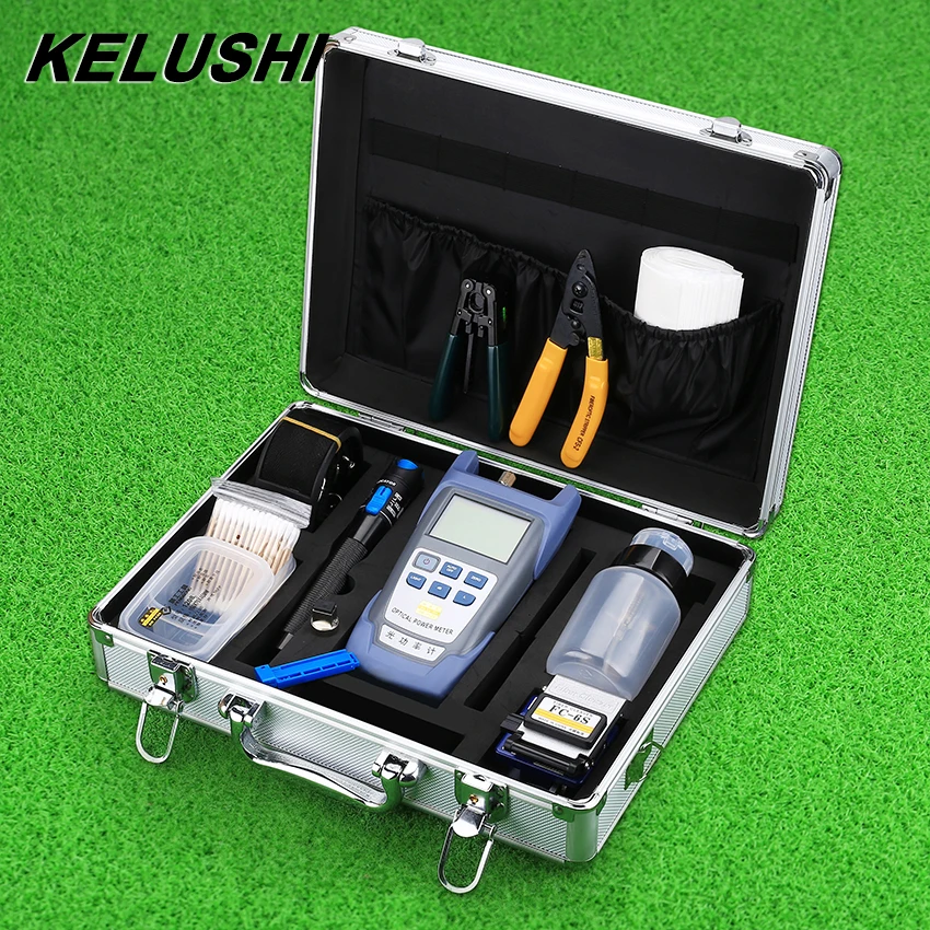 KELUSHI FTTH Fiber Optic Tool Kit with Fibra Optica Power Meter and Visual Fault Locator and Cable Cutter Stripper FC-6S Cleaver
KELUSHI FTTH Fiber Optic Tool Kit with Fibra Optica Power Meter and Visual Fault Locator and Cable Cutter Stripper FC-6S Cleaver