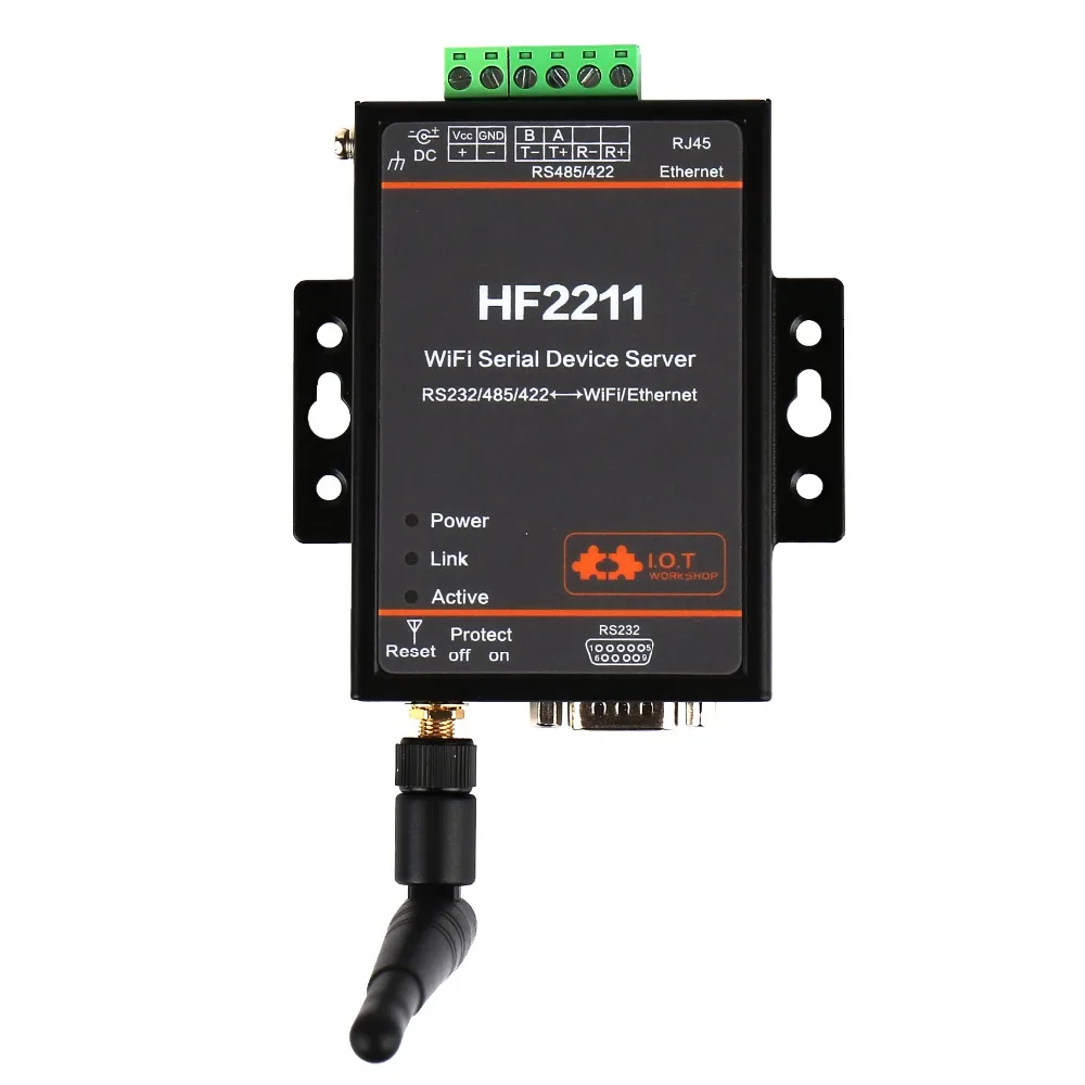 HF2211 Industrial Modbus Serial RS232 RS485 RS422 to WiFi Ethernet Converter Device
HF2211 Industrial Modbus Serial RS232 RS485 RS422 to WiFi Ethernet Converter Device